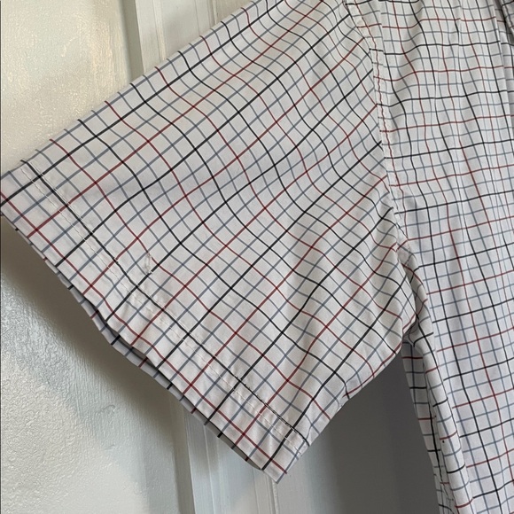 Men's L Wrangler White check Button down short sleeve Shirt left breast pocket - Picture 6 of 10